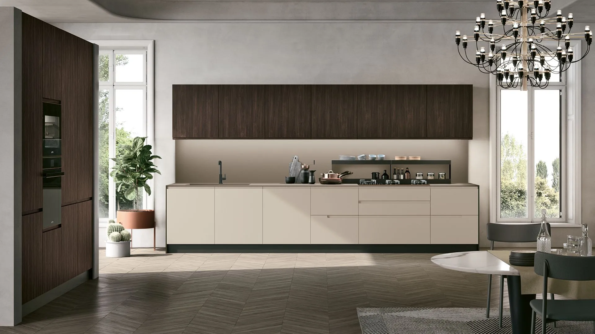 Rovere Corteccia, Cachemere, top HPL Pomice